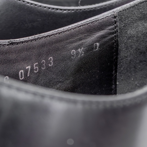 Salvatore Ferragamo Black Leather Cap-Toe Oxfords – Men’s Size US 9.5D - Picture 11 of 13